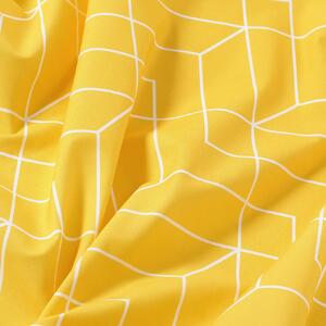 Goldea oválny obrus 100% bavlnené plátno - mozaika na žltom 140 x 200 cm