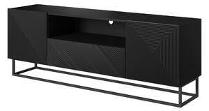 TV skrinka Asha 167 cm s kovovými nohami - čierny mat