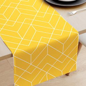 Goldea behúň na stôl 100% bavlnené plátno - mozaika na žltom 35x120 cm