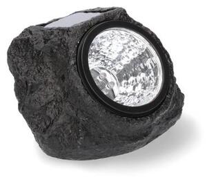 Solárna lampa 12,6 x 14,4 x 10 cm - imitácia prírodného kameňa - GARDEN LINE - SOL9901 Farba: čierna