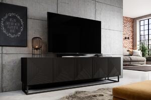 TV skrinka Asha 200 cm s kovovými nohami - čierny mat