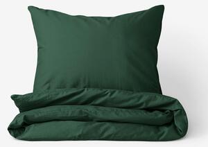 Goldea bavlnené posteľné obliečky - tmavo zelené 140 x 220 a 70 x 90 cm