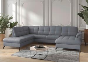 SEDACIA SÚPRAVA, textil, koža, sivomodrá Sit & More - Sedačky, Online Only