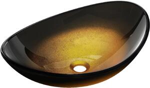 MEXEN - Sonia sklenené umývadlo na dosku 54 cm - tmavo zlatá - 24145451