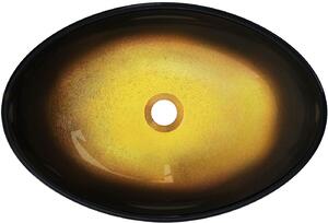 Mexen Sonia, sklenené umývadlo na dosku 54 x 37 x 17 cm, tmavá zlatá, 24145451