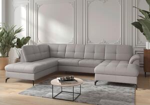SEDACIA SÚPRAVA, textil, koža, svetlosivá Sit & More - Sedačky, Online Only