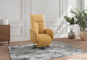 RELAXAČNÉ KRESLO, koža, kari žltá Sit & More - Online Only obývacie izby, Online Only
