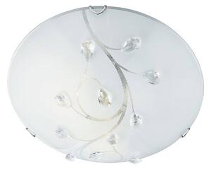 Sklenené stropné svietidlo Flush Flower, Ø 30 cm