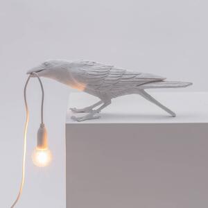 SELETTI Vtáčia lampa LED dekoratívna stolová lampa hravá biela