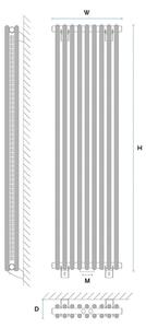 Gorgiel Dizajnový radiátor vertikal CEZAR AD2, 1000 x 400, 716W GR, 10141115005105