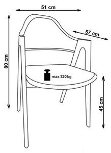Jedálenská stolička K247 - sivá