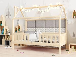 Detská posteľ domček z masívu Alfie 2 - 80 x 160 - prírodná borovica