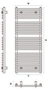 Gorgiel Kúpeľňový radiátor MARS AR1, 700 x 600, 389W, 10141132001101