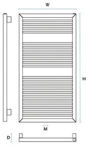 Gorgiel Dizajnový radiátor kúpeľňový RECTA R ARE/R 750 x 550, 405W, 10115142747101