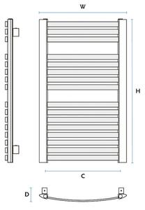 Gorgiel Dizajnový radiátor kúpeľňový ZENITHW AZ-W 700 x 600, 356W, 10111361101101