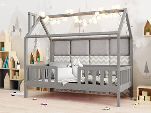 Detská domčeková posteľ z masívu Alfie 2 - 80 x 160 - sivá