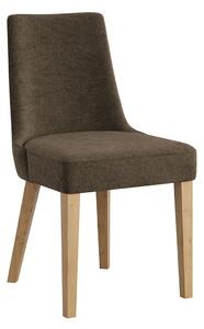 Čalúnená stolička hnedá s drevenými nohami R23 Carini