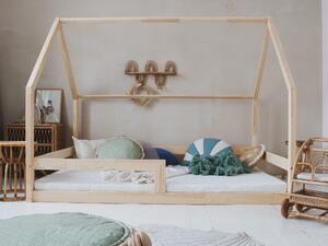 Priestranná domčeková posteľ Barierra 140 x 200 cm - prírodná borovica