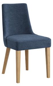 Čalúnená stolička modrá s drevenými nohami R11 Carini