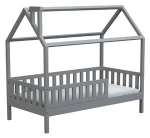 Detská posteľ Alfie PLUS 2 so snímateľnou zábranou - 120 x 200 cm - sivá