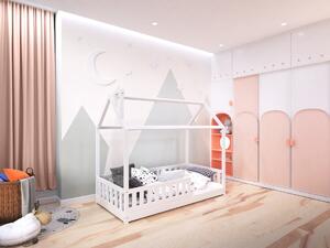 Domčeková posteľ Alfie PLUS 1 so snímateľnou zábranou - 120 x 200 cm - sivá