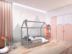 Domčeková posteľ Alfie PLUS 1 so snímateľnou zábranou - 120 x 200 cm - sivá