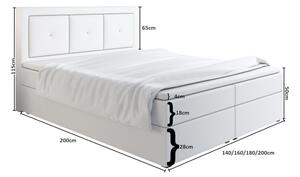 Čalúnená posteľ boxspring LENZA, 160x200, soft 11/sawana 21