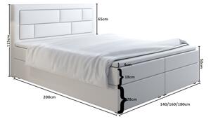 Čalúnená posteľ boxspring ALONZO, 140x200, soft 17