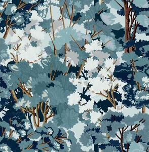 Modrá vliesová tapeta na stenu, les, stromy, 121453, New Eden, Graham&Brown Premium