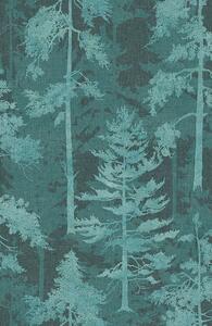 Modro-zelená vliesová tapeta, les, stromy, 121428, New Eden, Graham&Brown Premium