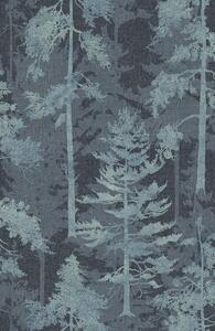 Modrá vliesová tapeta na stenu, les, stromy, 121426, New Eden, Graham&Brown Premium