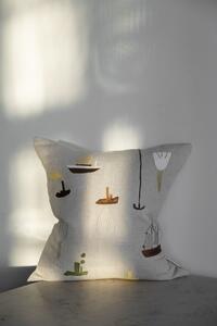 Ľanová obliečka na vankúš Sail With Me 48 × 48 cm