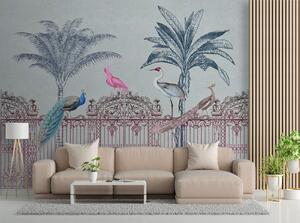Fototapeta Vtáky pri ružovej bráne - Andrea Haase Materiál: Vliesová, Rozmery: 200 x 140 cm