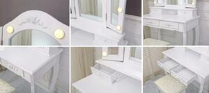 Toaletný stolík Elegant s LED osvetlením + hubka na make up ZADARMO