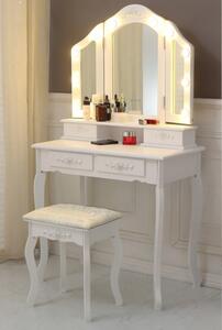 Toaletný stolík Elegant s Led osvetlením + hubka na make up ZADARMO