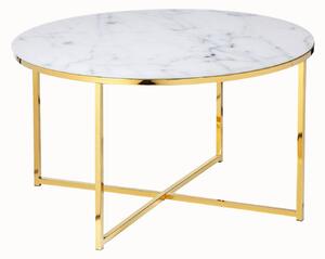 KONFERENČNÝ STOLÍK, biela, zlatá, kov, sklo, 80/45 cm Livetastic - Stolíky do obývačky, Online Only
