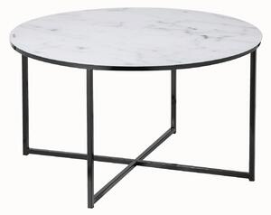 KONFERENČNÝ STOLÍK, čierna, biela, kov, sklo, 80/45 cm Livetastic - Stolíky do obývačky, Online Only