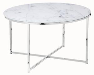 KONFERENČNÝ STOLÍK, biela, chrómová, kov, sklo, 80/45 cm Livetastic - Stolíky do obývačky, Online Only