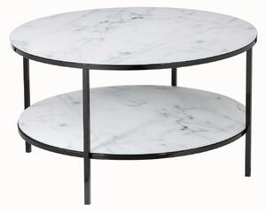 KONFERENČNÝ STOLÍK, čierna, biela, kov, sklo, 80/45 cm Livetastic - Stolíky do obývačky, Online Only