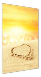 Vertikálny fotoobraz na skle Srdce na pláži osv-112809323