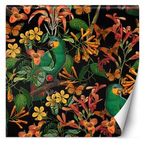 Fototapeta Vták na pozadí listov abstraktné farebné - Andrea Haase Materiál: Vliesová, Rozmery: 100 x 100 cm