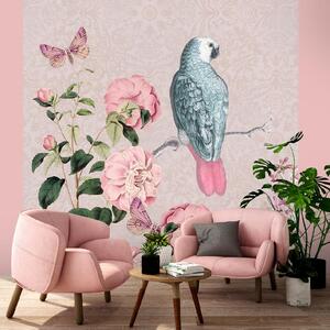 Fototapeta Ružový vták na vetve - Andrea Haase Materiál: Vliesová, Rozmery: 100 x 100 cm