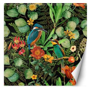 Fototapeta Vtáky na zelenom pozadí - Andrea Haase Materiál: Vliesová, Rozmery: 100 x 100 cm