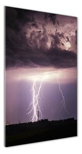 Vertikálny foto obraz fotografie na skle Búrka s bleskami
