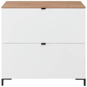 VÝKLOPNÁ SKRINKA NA TOPÁNKY, biela, dub artisan, 100/84/37 cm Voleo - Skrine, regály & police na topánky