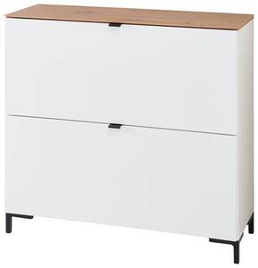 VÝKLOPNÁ SKRINKA NA TOPÁNKY, biela, dub artisan, 100/84/37 cm Voleo - Skrine, regály & police na topánky