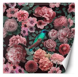 Fototapeta Kvety ruže ružové vtáky príroda - Andrea Haase Materiál: Vliesová, Rozmery: 100 x 100 cm