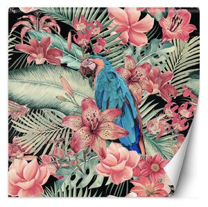 Fototapeta Papagáj na pozadí ružových listov - Andrea Haase Materiál: Vliesová, Rozmery: 100 x 100 cm