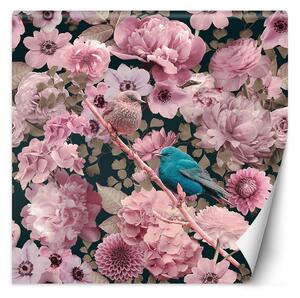 Fototapeta Modrý vták na pozadí ružových ruží - Andrea Haase Materiál: Vliesová, Rozmery: 100 x 100 cm
