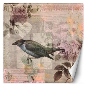 Fototapeta Vták s jemnými akcentmi ružovej v pozadí - Andrea Haase Materiál: Vliesová, Rozmery: 100 x 100 cm